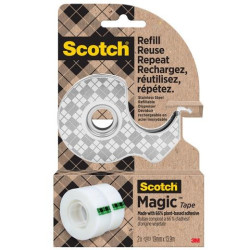 (7100334048) SCOTCH DISPENSADOR DE ACERO INOXIDABLE RECARGABLE PARA CINTA ADHESIVA + 2 ROLLOS DE 19MMX13,9M