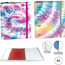 (18404220) SENFORT CARPETA ANILLAS 4X30MM RINGBOOK C/RECAMBIO 120H A4 4 BANDAS COLOR 4 SEPARADORES TIE DYE SURTIDO