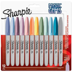 (2157681) SHARPIE MARCADOR PERMANENTE MYSTIC GEMS C/SURTIDOS PASTEL BLÍSTER 12 UD