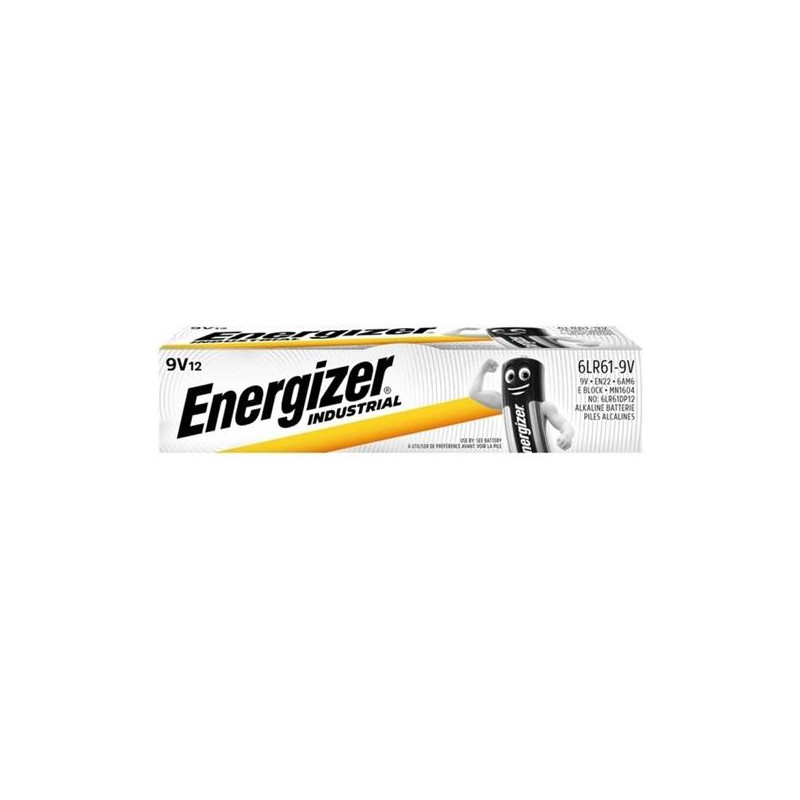 (ENEINDLR61C12) ENERGIZER PILA INDUSTRIAL 6LR61 ALCALINAS 9V BLISTER-12-