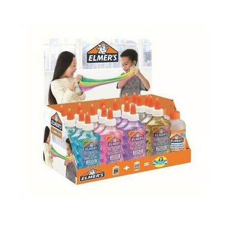 (2122945) ELMER´S EXPOSITOR SLIME 18 BOTES COLA + 3 BOTES DE LIQUIDO MÁGICO -21U-