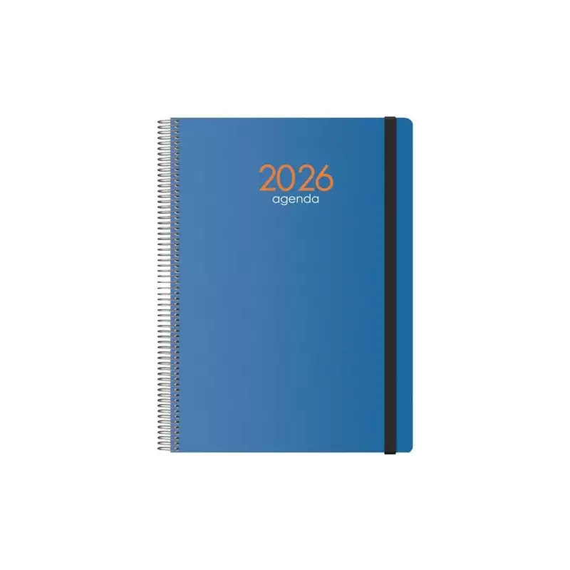 (11625-2026) DOHE AGENDA ANUAL SYNCRO ESPIRAL 21X29.7CM DP CIERRE C/GOMA PP AZUL 2026
