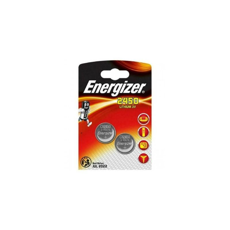 (EGBCR24502) ENERGIZER PILAS PLANAS DE LITIO 3V - CR2450 (2 PACK)