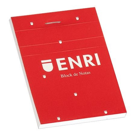 (100101125) ENRI BLOC DE NOTAS GRAPADO 80H A7 LISO T/BLANDA ROJO