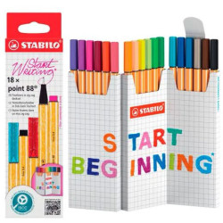 (8818/5) STABILO ROTULADOR POINT 88 COLORES SURTIDOS ESTUCHE EN ZIG ZAG 18 UD
