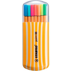 (8820-022) STABILO ROTULADORES POINT 88 C/SURTIDOS NEÓN ESTUCHE ZEBRUI 20 UD