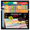 (8868/24-1-20-6) STABILO CREATIVE SET ARTY CON 12 POINT 88 + 12 PEN 68 COLORES SURTIDOS ESTUCHE 24 UD