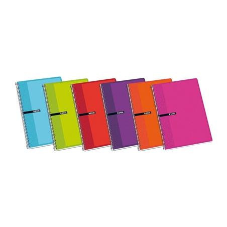 (100430066) ENRI CUADERNO ESPIRAL 80H FOLIO 60GR 4X4M C/MARGEN TAPAS DURAS C/SURTIDOS