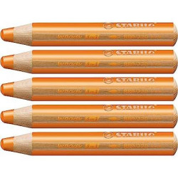 (880/220) STABILO LÁPICES DE COLORES WOODY 3 EN 1 NARANJA ESTUCHE 5 UD