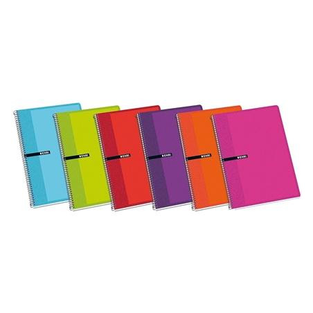 (100430081) ENRI CUADERNO ESPIRAL 80H 1/4 60GR 4X4MM C/MARGEN TAPAS DURAS C/SURTIDOS