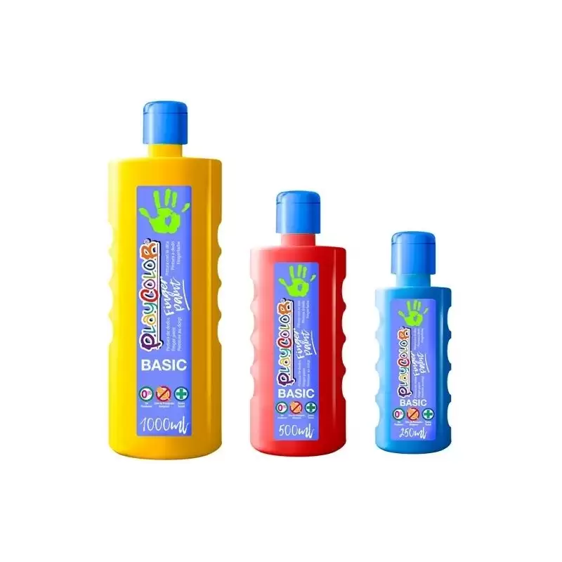 (17671) PLAYCOLOR PINTURA DE DEDOS FINGER PAINT BASIC BOTELLA 250ML NEGRO