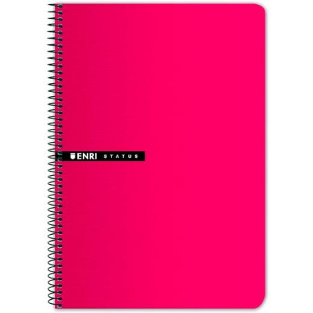 (100435749) ENRI CUADERNO ESPIRAL 100H FOLIO 70GR T/DURA 4X4 ROJO