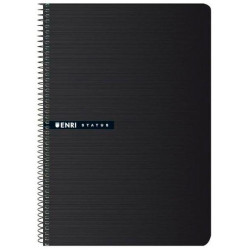(100435750) ENRI CUADERNO ESPIRAL TAPA DURA 100H FOLIO 70GR CUADRÍCULA 4X4 NEGRO
