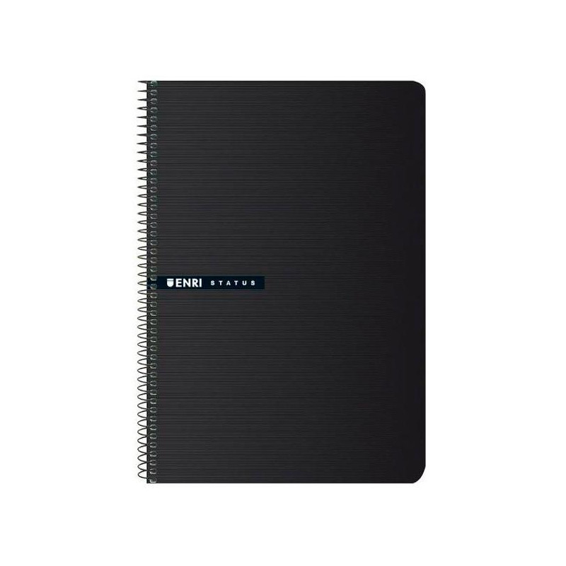 (100435750) ENRI CUADERNO ESPIRAL TAPA DURA 100H FOLIO 70GR CUADRÍCULA 4X4 NEGRO