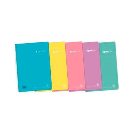 (400150287) ENRI CUADERNO ESPIRAL FOLIO 80H 4X4MM C/M TAPA PP C/SURTIDOS PASTEL
