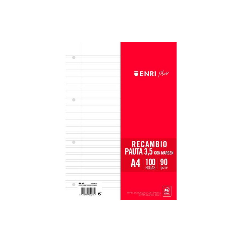 (400173993) ENRI RECAMBIO PLUS 100H A4 90GR PAUTA 3