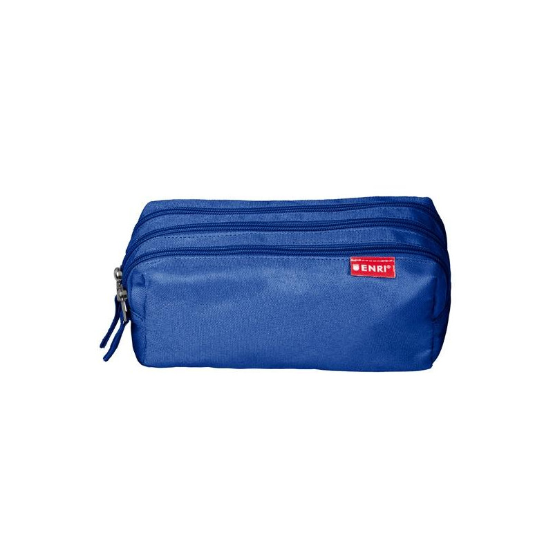 (400195238) ENRI ESTUCHE 3 CREMALLERAS POLIÉSTER AZUL