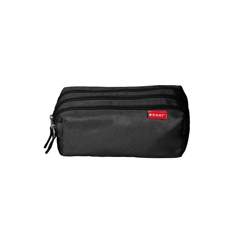 (400195236) ENRI ESTUCHE 3 CREMALLERAS POLIÉSTER NEGRO