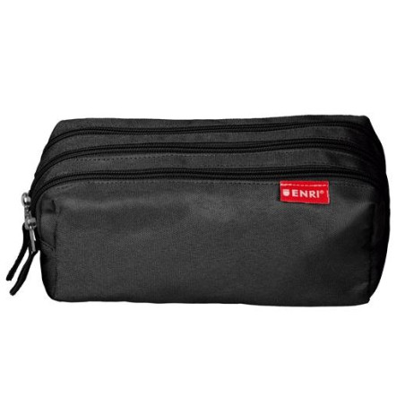 (400195236) ENRI ESTUCHE 3 CREMALLERAS POLIÉSTER NEGRO