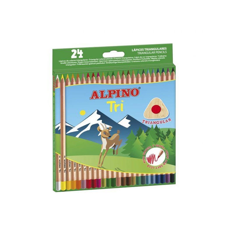 (AL000129) ALPINO LÁPICES DE COLORES TRI 175MM C/SURTIDOS ESTUCHE 24 UD