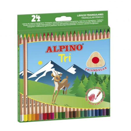 (AL000129) ALPINO LÁPICES DE COLORES TRI 175MM C/SURTIDOS ESTUCHE 24 UD