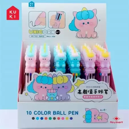 (KK-7113) ROYMART BOLIS DE 10 COLORES UNICORNIOS SURTIDOS EXPOSITOR 36 UD