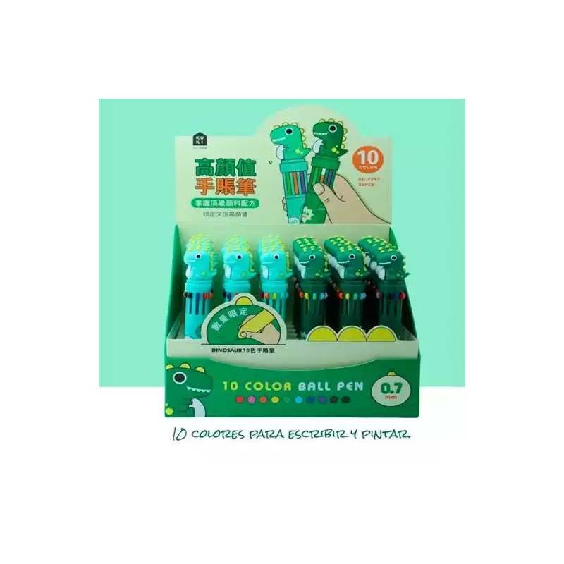 (KK-7947) ROYMART BOLIS DE 10 COLORES DINOSAURIOS SURTIDOS EXPOSITOR 36 UD