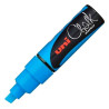 (140152000) UNIBALL MARCADOR DE TIZA LÍQUIDA CHALK PWE-8K PUNTA BISELADA AZUL CLARO