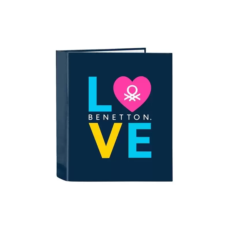 (512350657) SAFTA CARPETA DE ANILLAS 4X35MM FOLIO LOMO ANCHO BENETTON "LOVE"