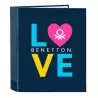 (512350657) SAFTA CARPETA DE ANILLAS 4X35MM FOLIO LOMO ANCHO BENETTON "LOVE"