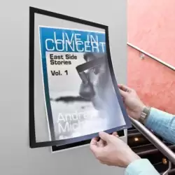 (487301) DURABLE MARCO INFORMATIVO MAGNETICO DURAFRAME ADHESIVO A SUPERFICIES LISAS Y SOLIDAS A3 NEGRO