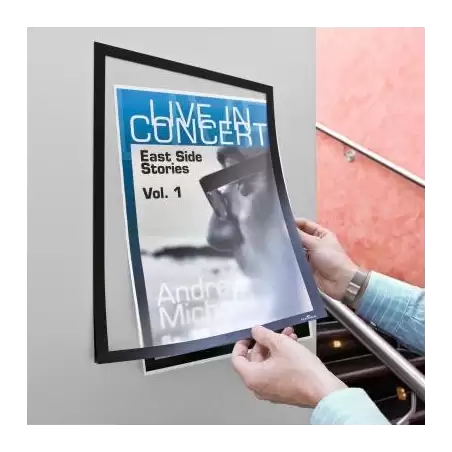 (487301) DURABLE MARCO INFORMATIVO MAGNETICO DURAFRAME ADHESIVO A SUPERFICIES LISAS Y SOLIDAS A3 NEGRO