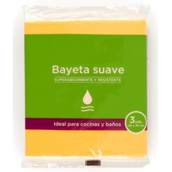 (30905) BAYETAS AMARILLA SUAVE 40X36 SUAVE AMARILLO -PACK 3U-