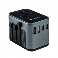 (49545) VERBATIM UTA-03 ADAPTADOR UNIVERSAL DE VIAJE CON 1 PUERTO USB-C - 2 PUERTO USB-A - 2 PUERTO USB-C