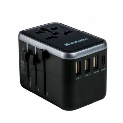 (49546) VERBATIM UTA-04 ADAPTADOR  UNIVERSAL DE VIAJE CON 1 PUERTO USB-C - 3 PUERTO USB-A - 1 PUERTO USB-C