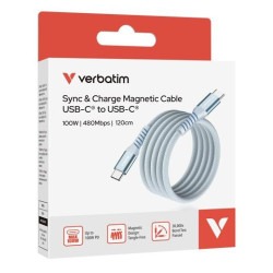 (31856) VERBATIM CABLE MAGNETICO TIPO USB-C/M - USB-C/M AZUL 100W 1,20 M