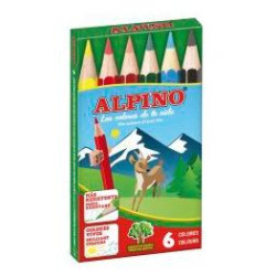 (AL010651) ALPINO LÁPICES DE COLORES CORTOS 85MM C/SURTIDOS ESTUCHE 6 UD