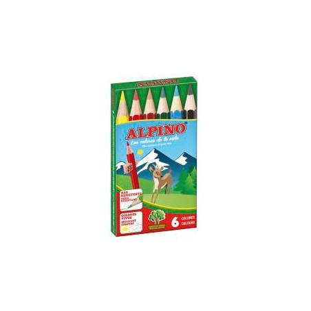 (AL010651) ALPINO LÁPICES DE COLORES CORTOS 85MM C/SURTIDOS ESTUCHE 6 UD