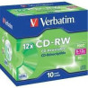 (43148) VERBATIM CD-RW, 700MB, 12X, 10 PACK JEWEL CASE, SUPERFICIE SCRATCH RESISTANT (RESISTENTE A LOS ARAÑAZOS)