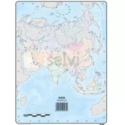 (503) SELVI MAPA MUDO POLÍTICO DE ASIA A4 -50U-