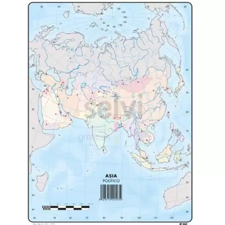 (503) SELVI MAPA MUDO POLÍTICO DE ASIA A4 -50U-