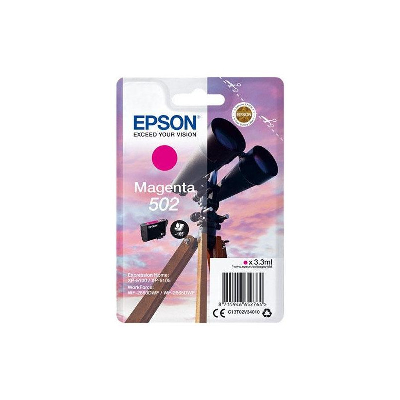 (C13T02V34010) EPSON SINGLEPACK MAGENTA 502 INK (XP-5100