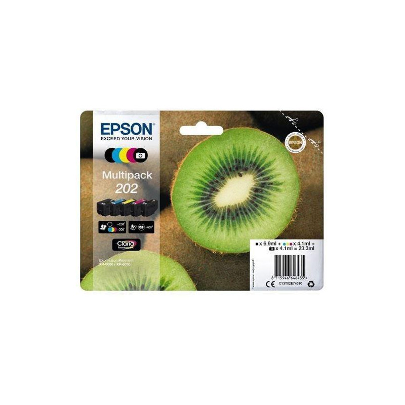 (C13T02E74010) EPSON MULTIPACK 5-COLOURS 202 CLARIA PREMIUM INK