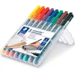 (318 WP8) STAEDTLER ROTULADOR PERMANENTE LUMOCOLOR 318 F C/SURTIDOS ESTUCHE 8 UD