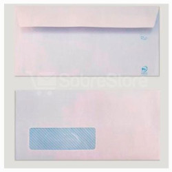 (877S1122VI/500) YOSAN SOBRE OFFSET 90GR 115X225 BLANCO TIRA AUTOADHESIVA Y CON VENTANA IZQUIERDA -500U-