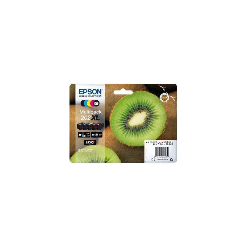 (C13T02G74010) EPSON MULTIPACK 5-COLOURS 202XL CLARIA PREMIUM INK KIWI