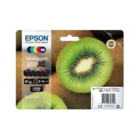 (C13T02G74010) EPSON MULTIPACK 5-COLOURS 202XL CLARIA PREMIUM INK KIWI