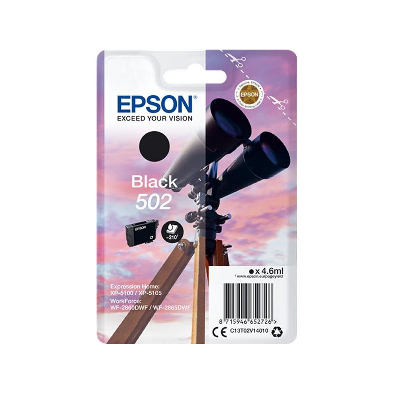 (C13T02V14010) EPSON SINGLEPACK BLACK 502 INK (XP-5100