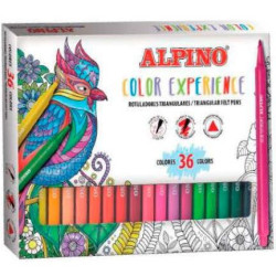 (AR001038) ALPINO ROTULADORES COLOR EXPERIENCE TRIANGULARES PUNTA 2,3MM C/SURTIDOS ESTUCHE 36 UD