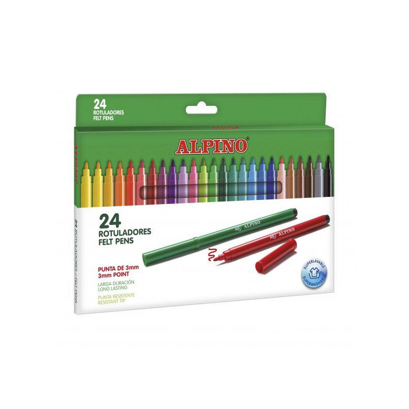 (AR001003N) ALPINO ROTULADORES LARGA DURACIÓN ESTUCHE DE 24 C/SURTIDOS